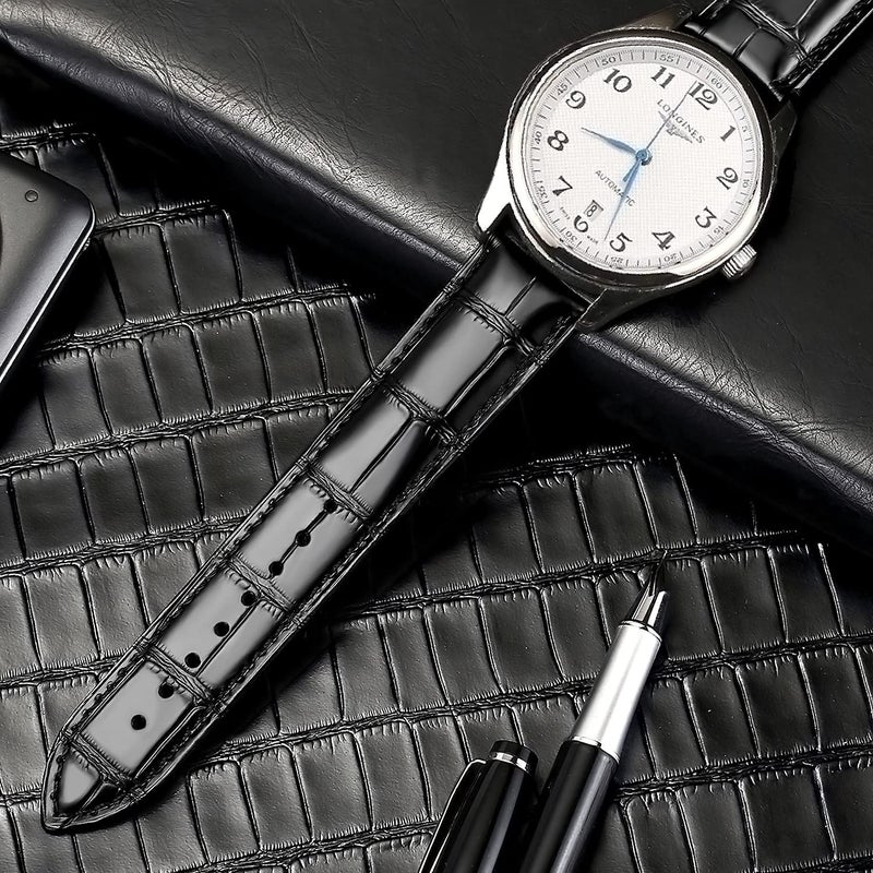 MORANO Moran Genuine Leather Replacement Watch Band Deployment Buckle 18mm 19mm 20mm 21mm 22mm 23mm 24mm Calfskin Watch Strap for Men's and Women's - Image 4